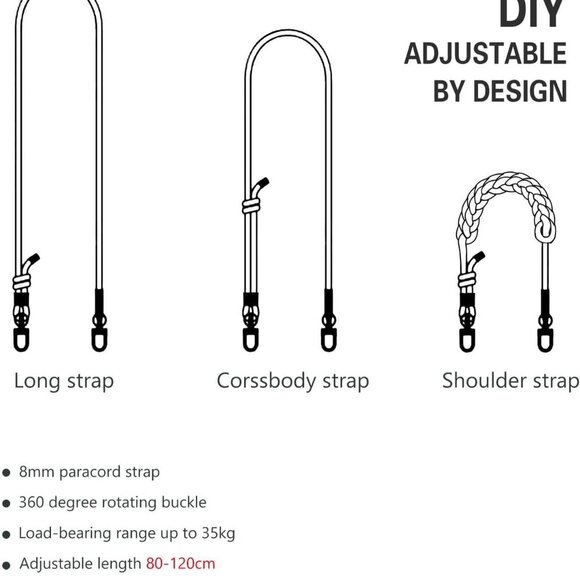 Fashion-Forward Adjustable Paracord Strap 30-59 in. for the Urban Explorer - Picture 4 of 7